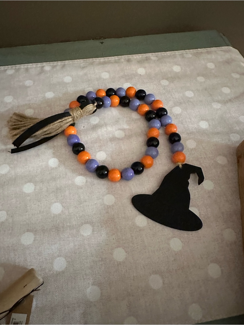 Halloween Bead decor with Witch Hat